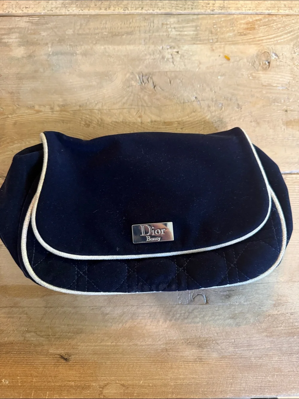 Dior Beauty Black Pouch with Cream Trim